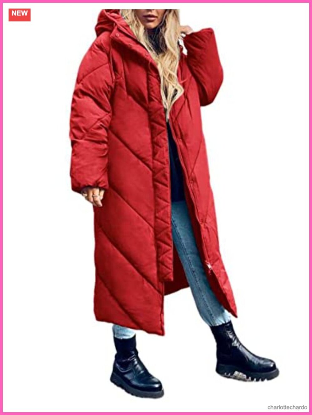 Women's Long Puffer Coat Hooded Zip Up Winter Parka Jacket Maxi